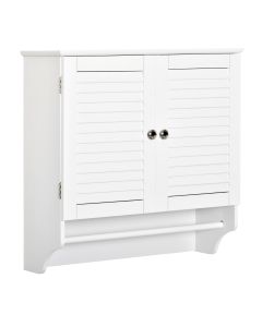 Armario baño de pared 60x23x60 cm mdf color blanco kleankin, hogar - baño