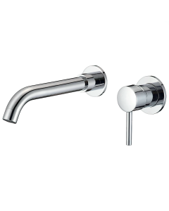 Valaz grifo lavabo empotrado redondo monomando cromado con caño de 21cm