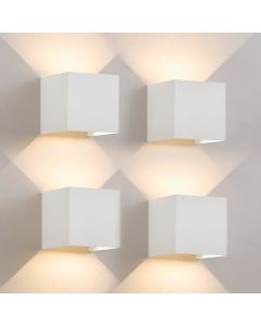 Nettlife aplique pared LED blanco 10x10 (4er-set)