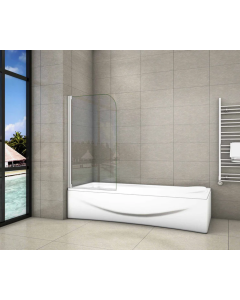 Aica mampara de bañera abatible,vidrio 4mm,gris mate, (69-70)x140cm