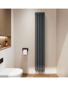 Emke radiador agua caliente vertical doble capa antracita 180x30,4 cm 911w