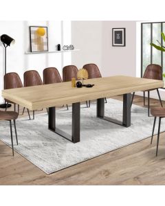Mesa comedor industrial phoenix negra - 200-300 cm