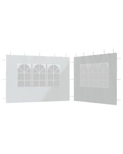 vidaXL paredes laterales de carpa de fiesta con ventana 2uds pe blanco