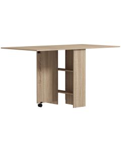 Mesa plegable cocina 75x140x74 cm color marrón Homcom, hogar - cocina