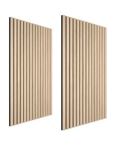 2 paneles de pared madera mdf 110 x 50 cm, roble claro