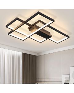 Nettlife lámpara techo LED, iluminación moderna 3 cuadrados, 67x47x10cm,