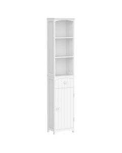 Armario de baño 34x24x170cm mdf color blanco Homcom, hogar - baño