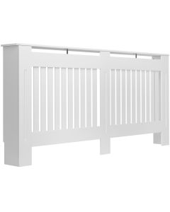 Cubierta para radiador de lamas, mdf, 172,3 x 19 x 82 cm, blanco