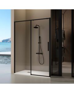 Mampara frontal serie delta - negro mate -  159-161.6 cm - reversible