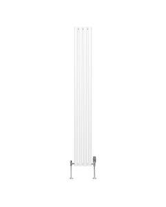 Radiador columna ovalada 1800 x 240mm  &  válvulas cromadas trv | blanco