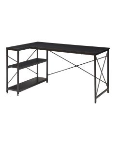 Escritorio Raundsvalt forma de l 137x88x75 cm - negro [en.casa]