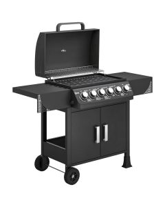 Barbacoa de gas 135x51x101 cm metal, acero inoxidable 846-266V40BK