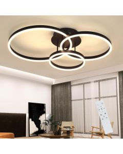 Nettlife lámpara  LED negra ajustable, 82cm, mando a distancia, 74w,