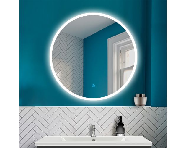 Espejo circular con led para baño con encendido táctil