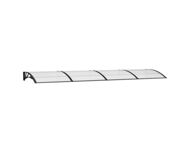 Marquesina Para Puerta De 120x60 Cm De Aluminio Y Policarbonato, Toldo Transparente Resistente A Golpes Y Nieve, Fácil De Montar (Negro O Marrón)