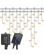 Aigostar cortina luces navidad para exterior solares,3m+5m*0.6m 100LED,ip65