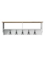 Perchero de madera "pino" - 120 x 22 x 37 cm - blanco