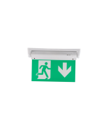 Luminaria salida emergencia doble cara 3w, pictograma abajo