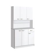 Armario para cocina 101x39x180 cm tablero de pb color blanco Homcom