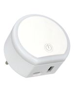 Luz nocturna LED cálida 3000k, puerto usb y tipo c 12w