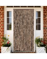 Cortina antimoscas chenilla beige y marrón oscuro 100x200 cm es3469