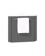 Ondee - nino lavabo esquinero  -53cm - gris - lacado - entregado en kit