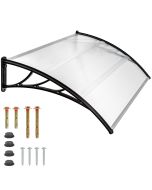 Marquesina arqueada para puerta, 1,39 m², 150 x 93 cm, transparente