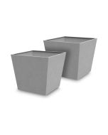 Keter set 2x macetero polyal betón cuadrado 48 cm y 73,5l - gris