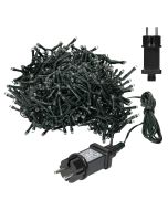 Cortina de luces LED PVC negro con 360 LEDs de 12 m blanco ecd germany