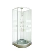 Cabina de ducha hidromasaje amelia gris - en kit - cuarto de círculo 90cm