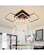 Nettlife ventilador de techo con luz LED integrado negro 68x31