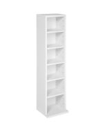 Estantería con 6 compartimentos para 102 cds, 90x21x20 cm, blanco