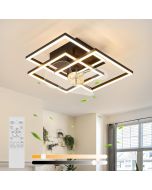 Nettlife ventilador de techo con luz LED integrado negro 37x37