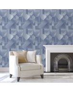 Papel pintado tnt textura formas madera azul