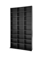 Tectake estantería para cds 180x102x24cm 27 estantes almacenamiento negro