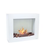 Chimenea de etanol en blanco con kit de leños