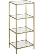 Librería valora de cristal y metal, diseño moderno para salón