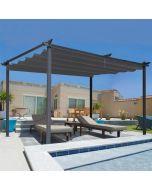 Pérgola de techo retráctil gris antracita de 3x4 m