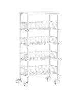 Carrito de cocina 40x24x82 cm color blanco Homcom, hogar - cocina