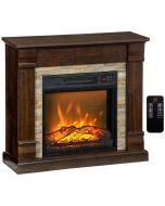 Chimenea eléctrica 80x21.6x67.8 cm color marrón Homcom