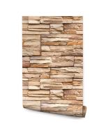 Papel Pintado Ladrillo Beige Piedra Para Salón Moderno 53 cm x 10 m