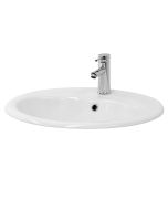 Lavabo oval 57x195x485cm ceramica blanca brillante ecd germany