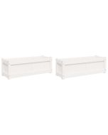 vidaXL jardineras de exterior 2 unidades madera maciza de pino blanco