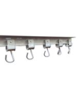 Riel para cortina exterior con poleas  blanco (240 ctms. De riel+10 poleas)