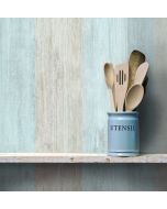 Papel pintado tnt textura madera decapé turquesa