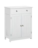Armario de baño 60x30x75 cm mdf color blanco kleankin, hogar - baño