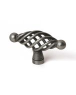Pomo para mueble elíptico de acero plateado al.36 x an.62 x p.23 mm