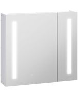 Armario con espejo 70x15x65 cm mdf, vidrio color blanco kleankin