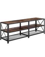 Mueble bajo para televisor, madera industrial oscura, rústica