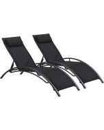 Juego de 2 tumbonas beauty "phoenix" de aluminio negro